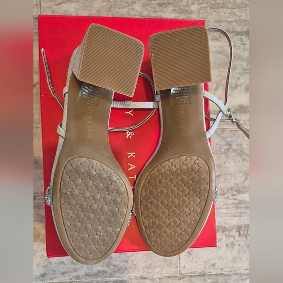 Kelly & Katie Sparkling Silver Strappy Heels - Picture 4 of 7